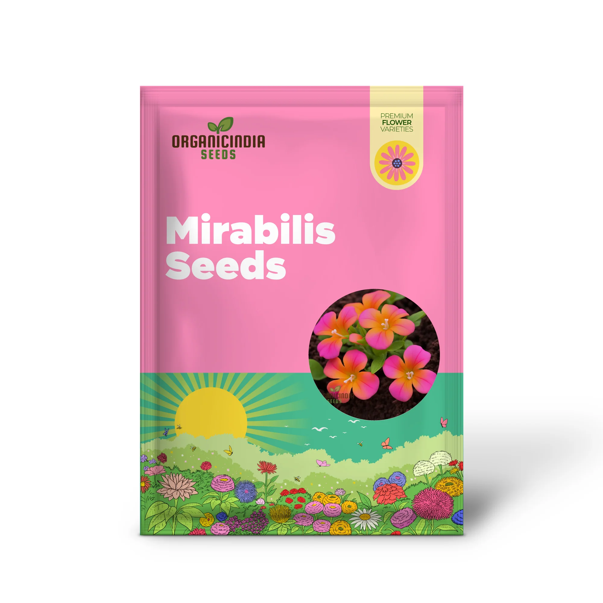 Premium Orange Pink Mirabilis Seeds - Rare Four O'Clock Flowers for Vibrant Garden Blooms, High Germination Rate, Ideal for Home Gardening & Landscaping - Image 2