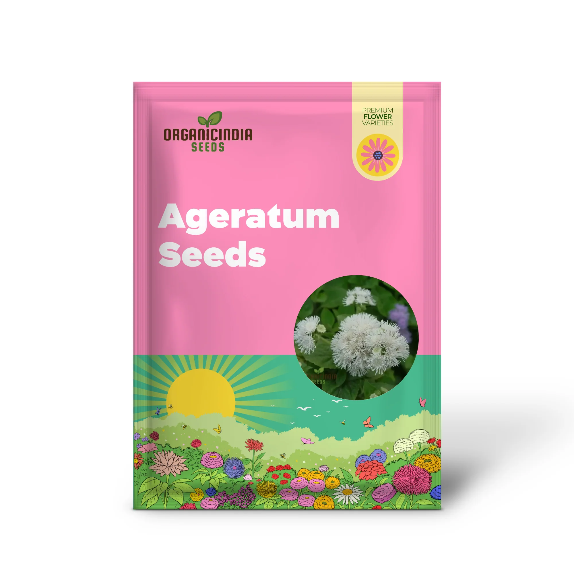 Ageratum - Ball White Seeds: Elevate Your Gardening Experience with Beautiful, Blooming Flowers! - Image 2