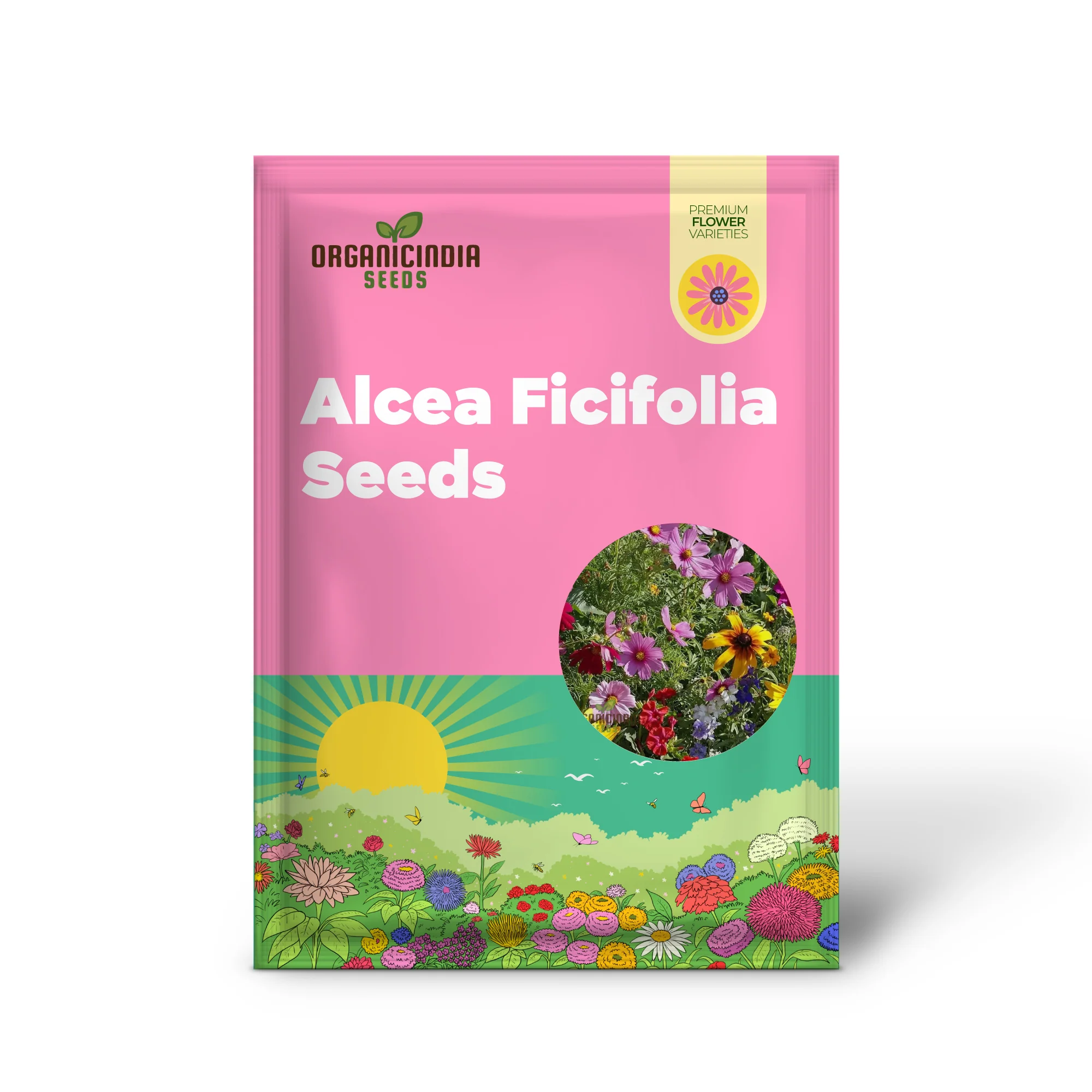 Alcea Ficifolia Seeds – Cottage Mixed Variety for Colorful Garden Blooms - Image 2