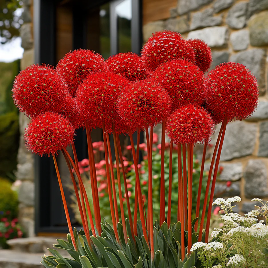 Allium Atropurpureum Seeds, Deep Red & Purple Perennial Blooms