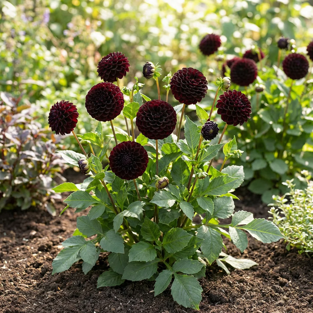 Black Pompon Dahlia Flower Seeds – Heirloom Non-GMO Seeds for Planting, High Germination Organic Garden Blooms - Image 3
