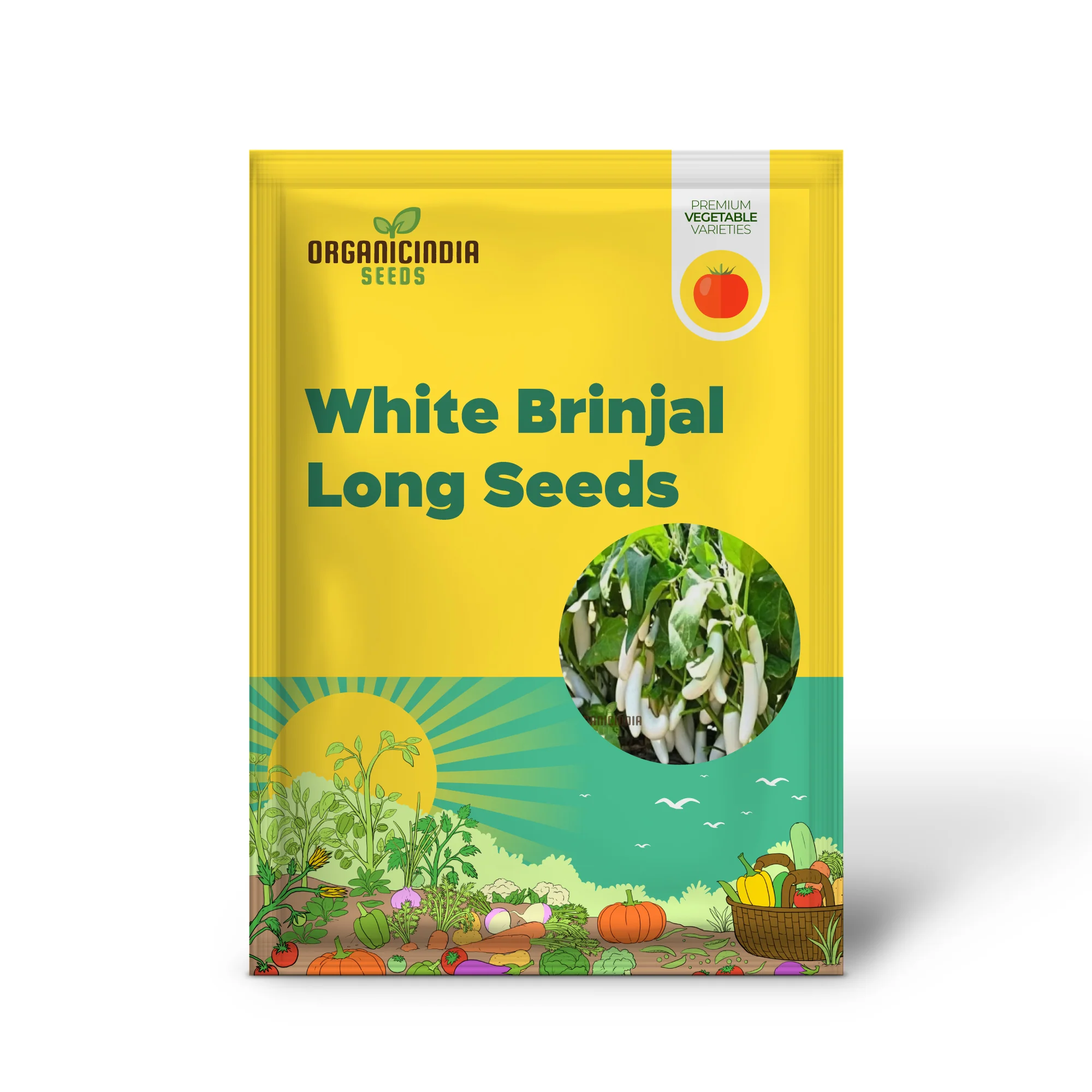 Brinjal White Long Hybrid Seeds, Elevate Your Gardening with High-Yield, Deliciously Unique Eggplants - Image 2