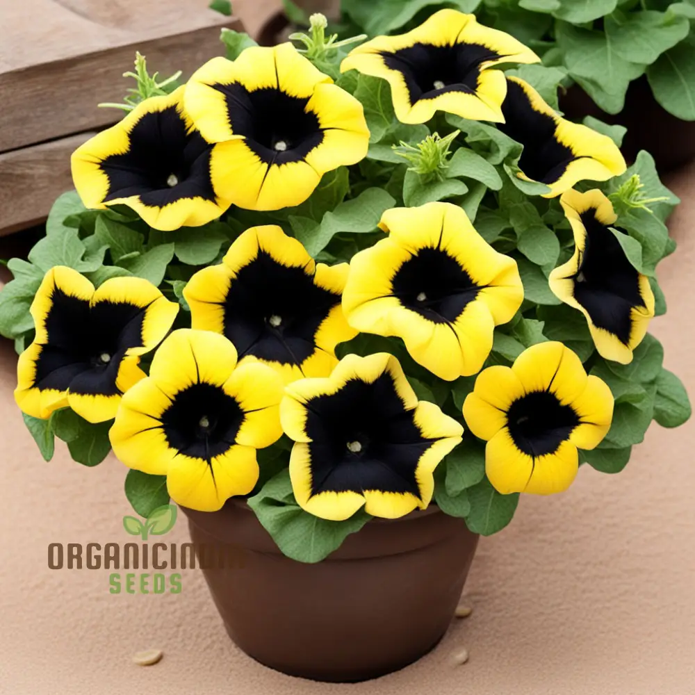 Black Yellow Double Petunia Flower Seeds - Dramatic Duo Blooms for Bold Garden Statements