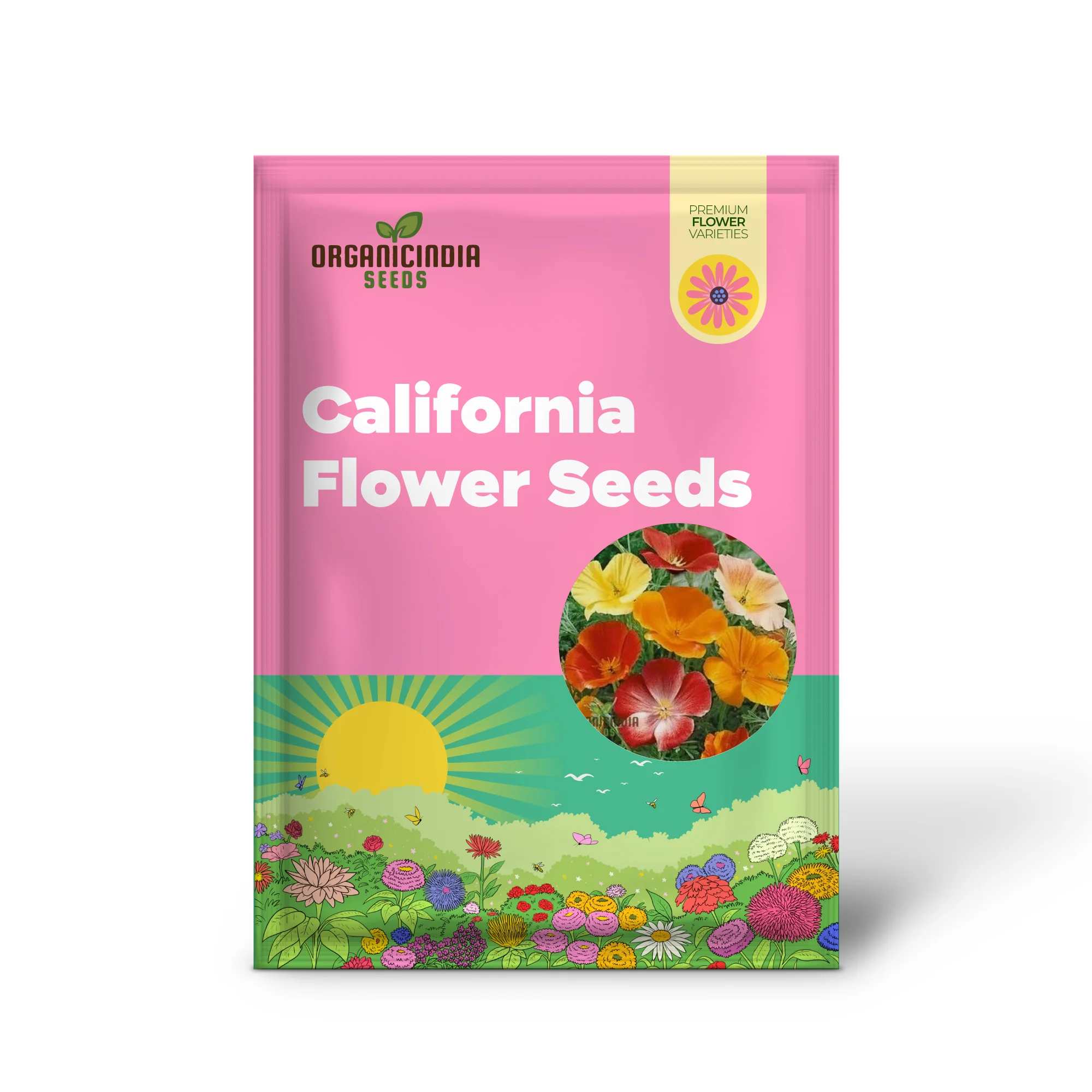California Poppy Mix Flower Seeds For Planting, Diverse Blend for Vibrant Garden Displays - Image 2