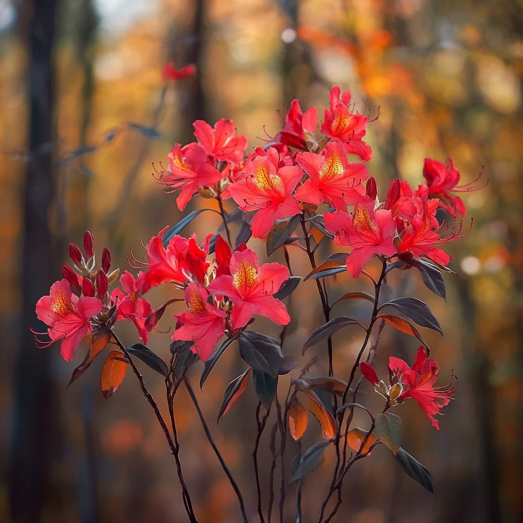 Cold Hardy Red Azalea Seeds – Fiery Red Blooms with Colorful Fall Foliage