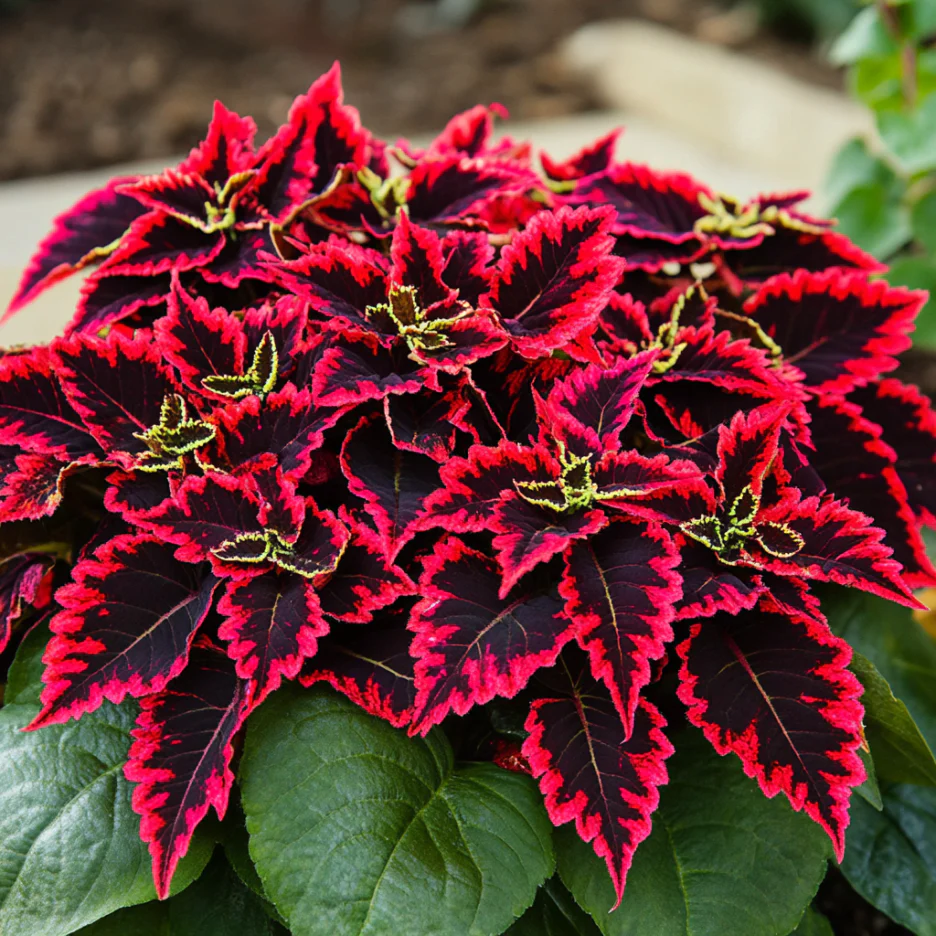Coleus Kong Red Seeds | Giant Red Leaves with Bold Dark Green Edges for Lush Foliage