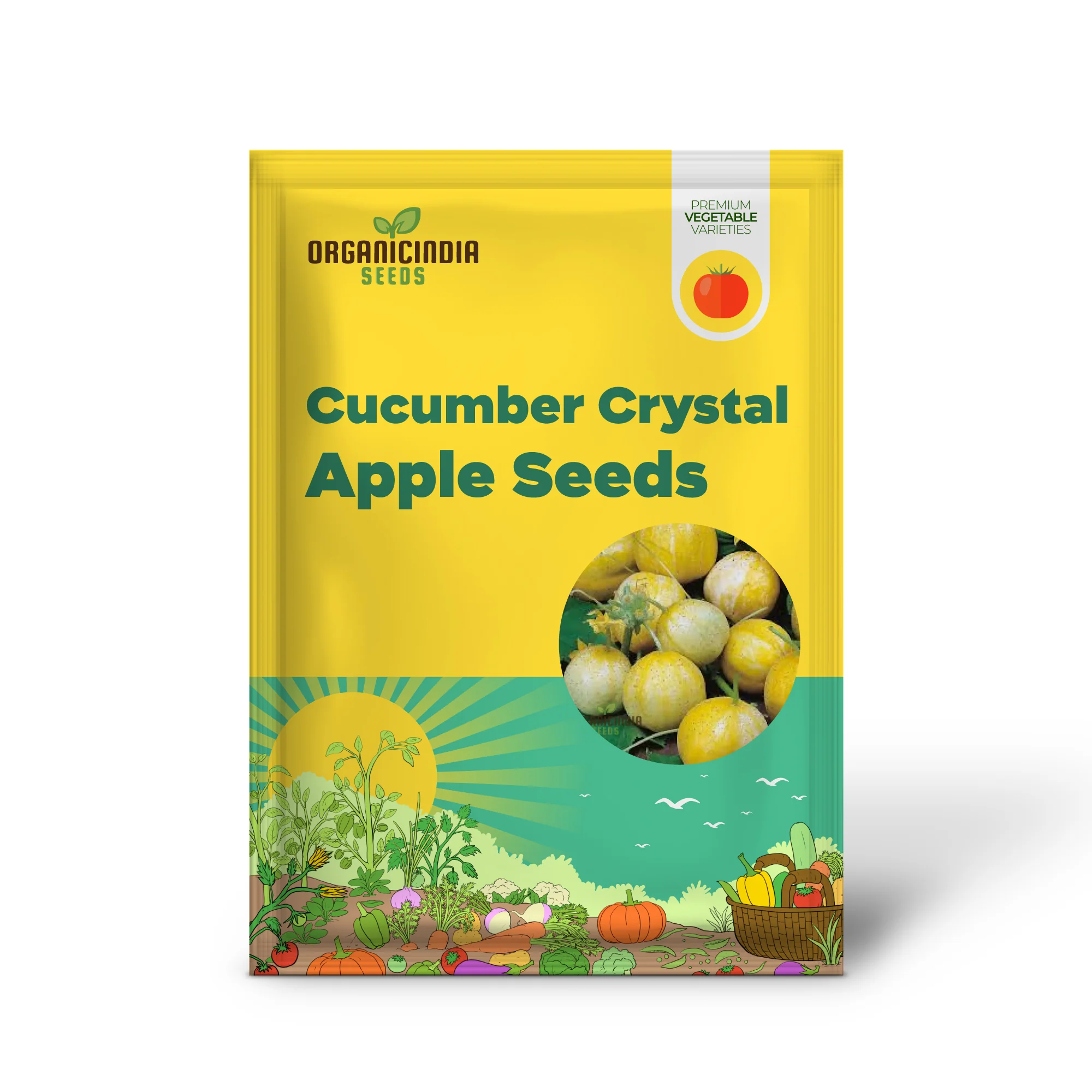 Cucumber (Outdoor) Crystal Apple Vegetable Seeds For Planting, Crisp and Refreshing Cucumber Seeds for Outdoor Gardens - Image 2