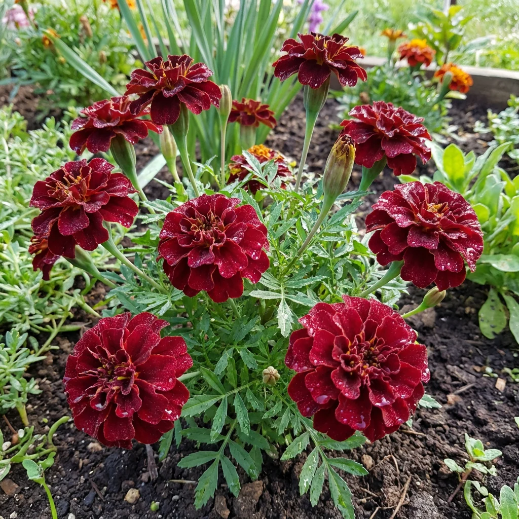 Dark Red Marigold Flower Seeds for Planting – Heirloom Garden Variety - Image 3