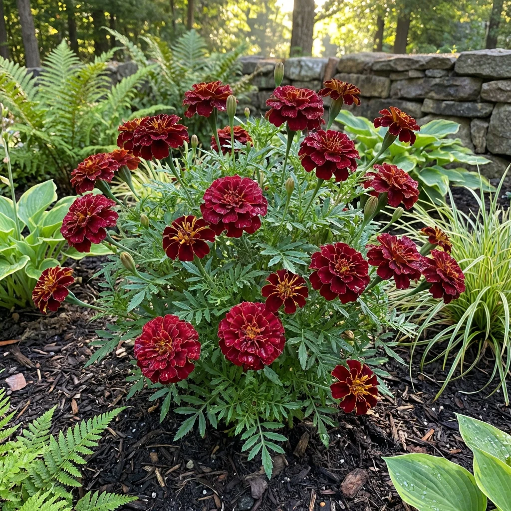 Dark Red Marigold Flower Seeds for Planting – Heirloom, Non-GMO, Organic Garden Seeds with High Germination - Image 3