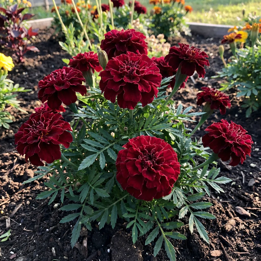 Dark Red Marigold (Tagetes patula) Flower Seeds for Home Garden Planting - Image 3