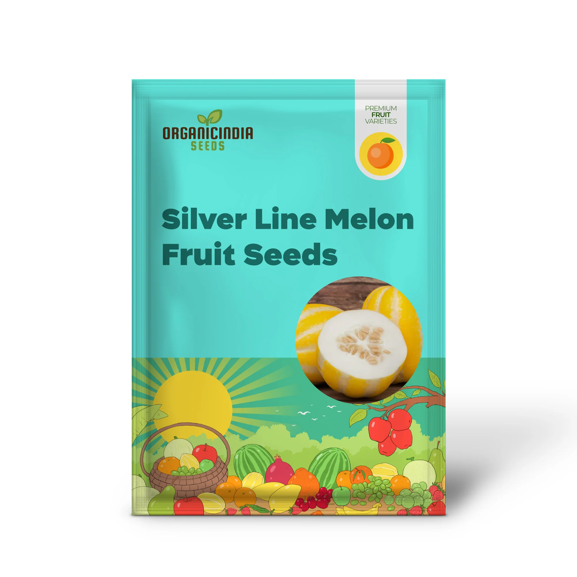 Early Silver Line Melon (Cucumis melo) – Yellow Striped Skin White Flesh Korean Fruit Seeds - Image 2