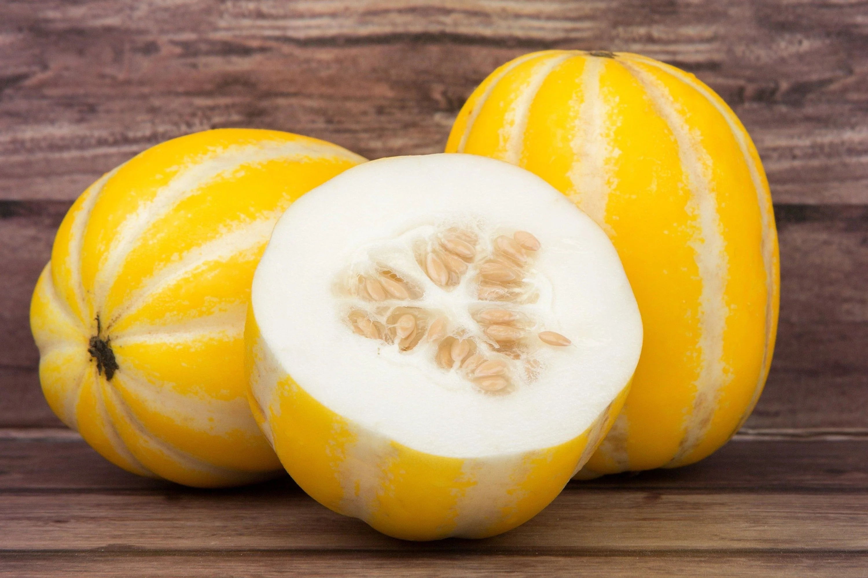 Early Silver Line Melon (Cucumis melo) – Yellow Striped Skin White Flesh Korean Fruit Seeds - Image 5