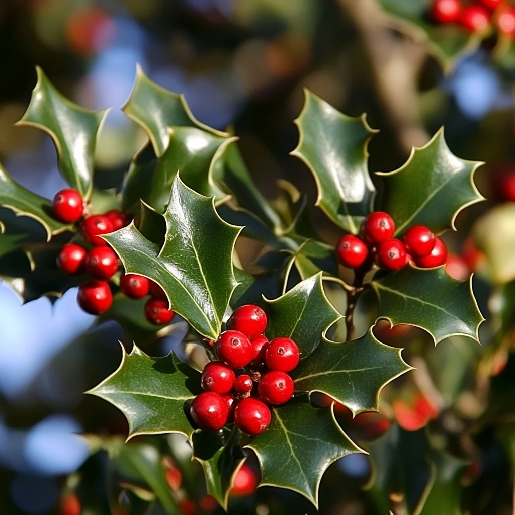 English Holly Seeds – Ilex aquifolium Evergreen Tree with Glossy Foliage
