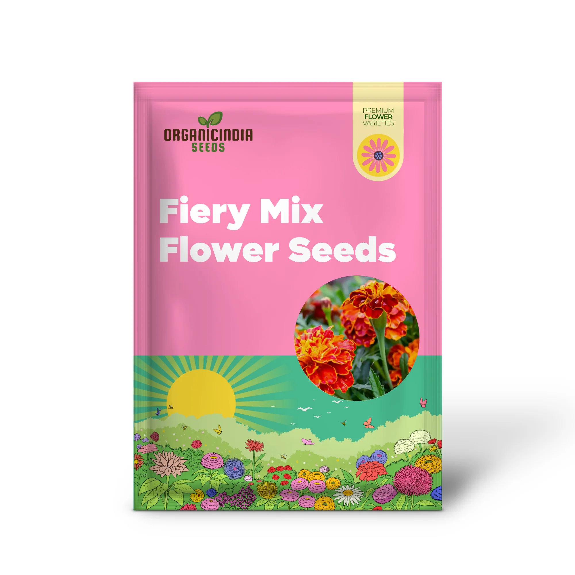 Fiery Mix Flower Seeds For Planting, Bright Yellow and Red Flowers - Image 2