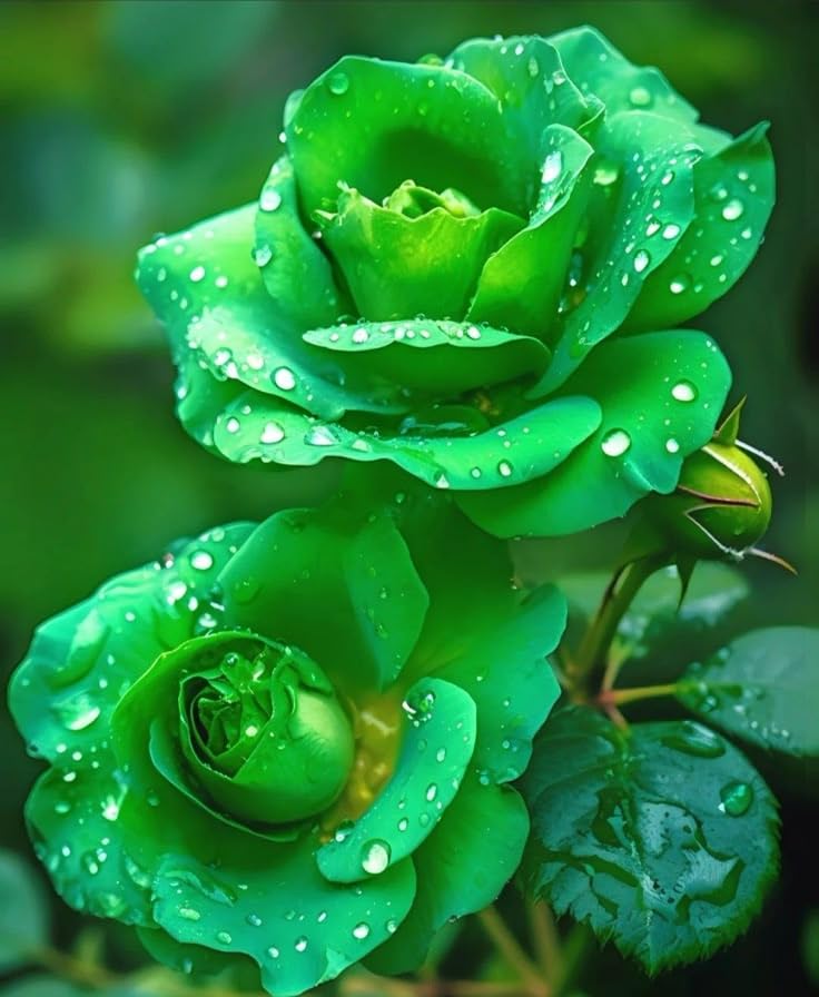Rose Seeds (Green Rose Flower Seeds) - Green Blooms with Red Edges, Easy-Grow Perennial - Image 4