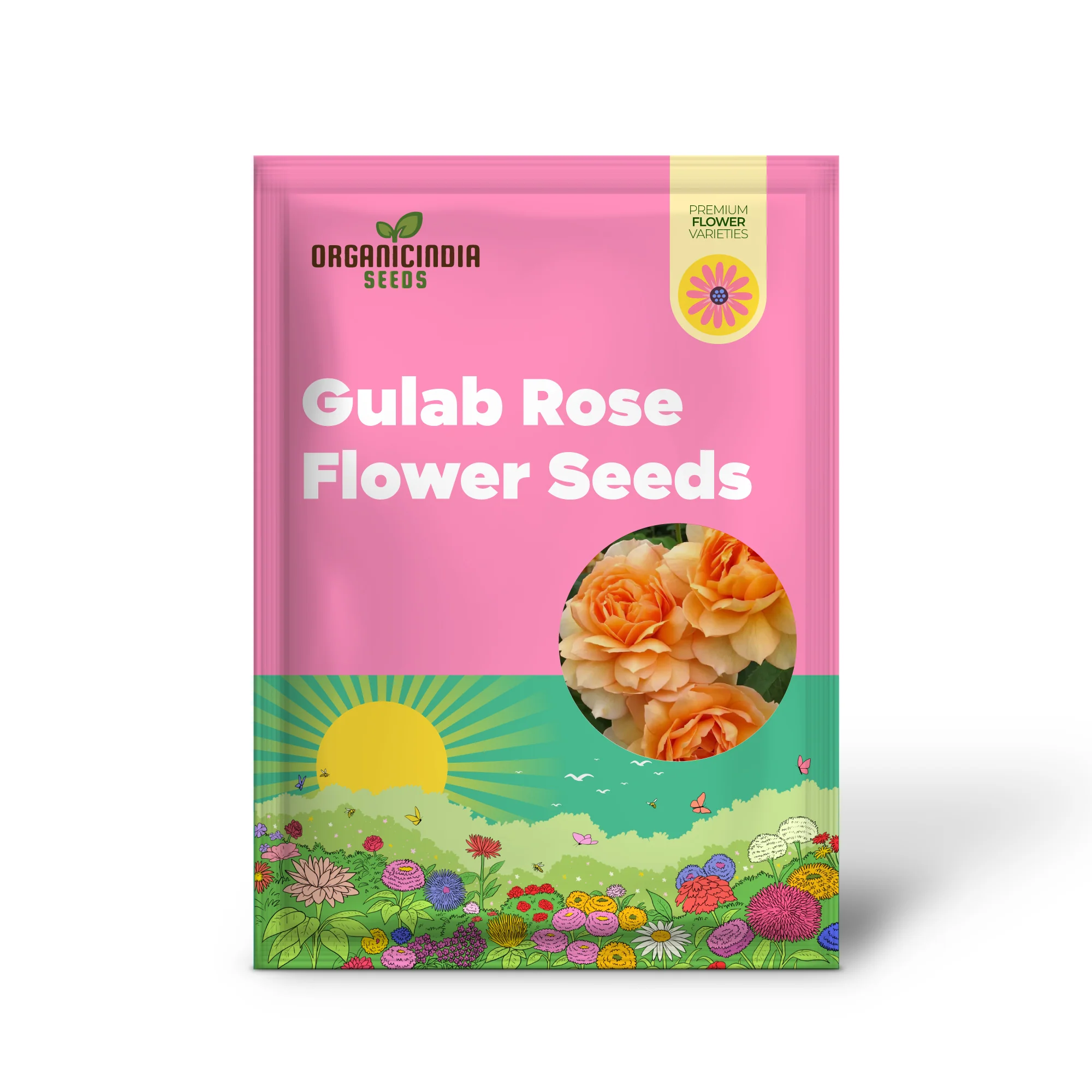 Gulab Rose (Lotus Orange) Flower Seeds for Planting, High Quality Seeds for Vibrant Blooms - Image 2