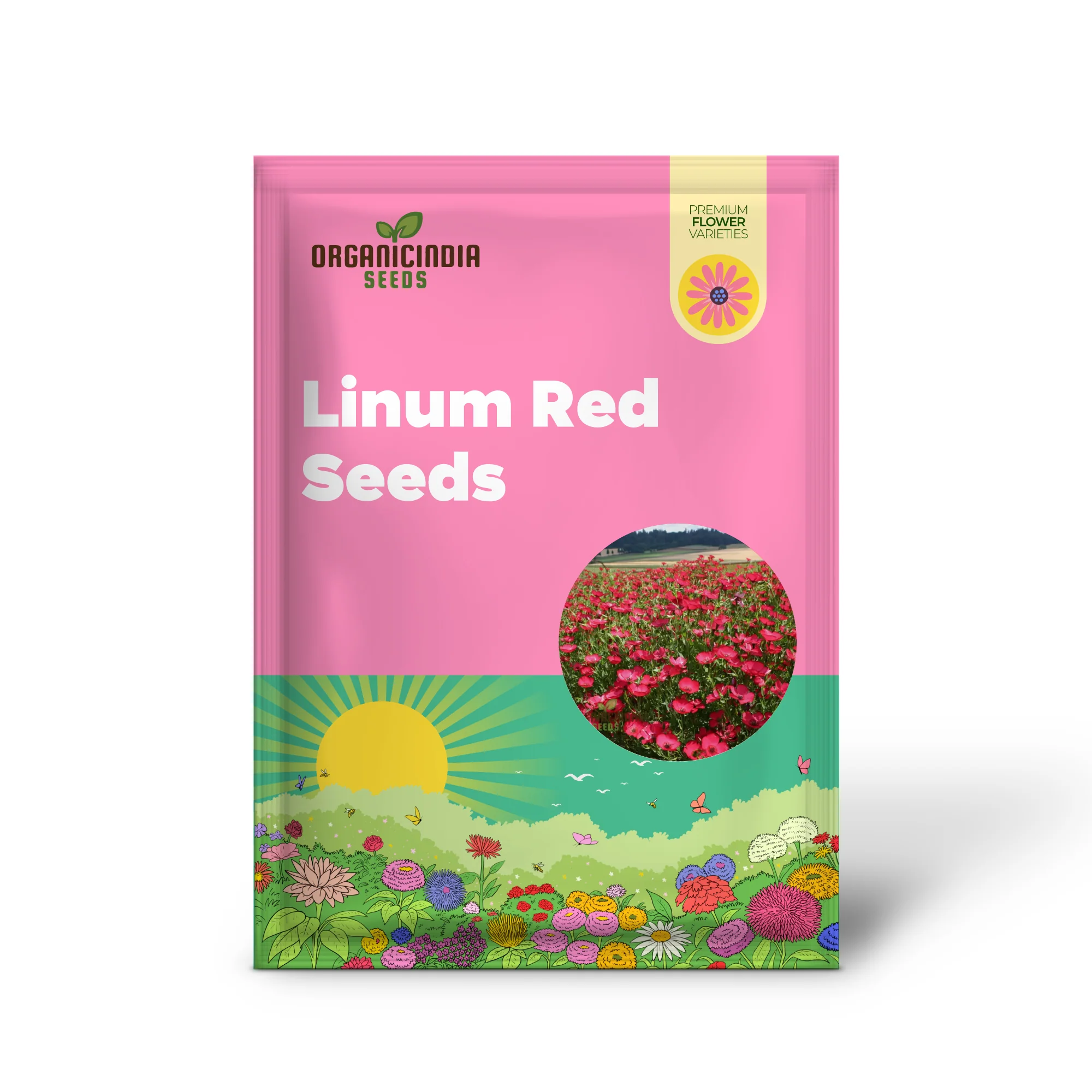 Linum Red Seeds - Vibrant Garden Bloom, Easy to Grow, Long-Lasting Floral Beauty for Your Garden - Image 2