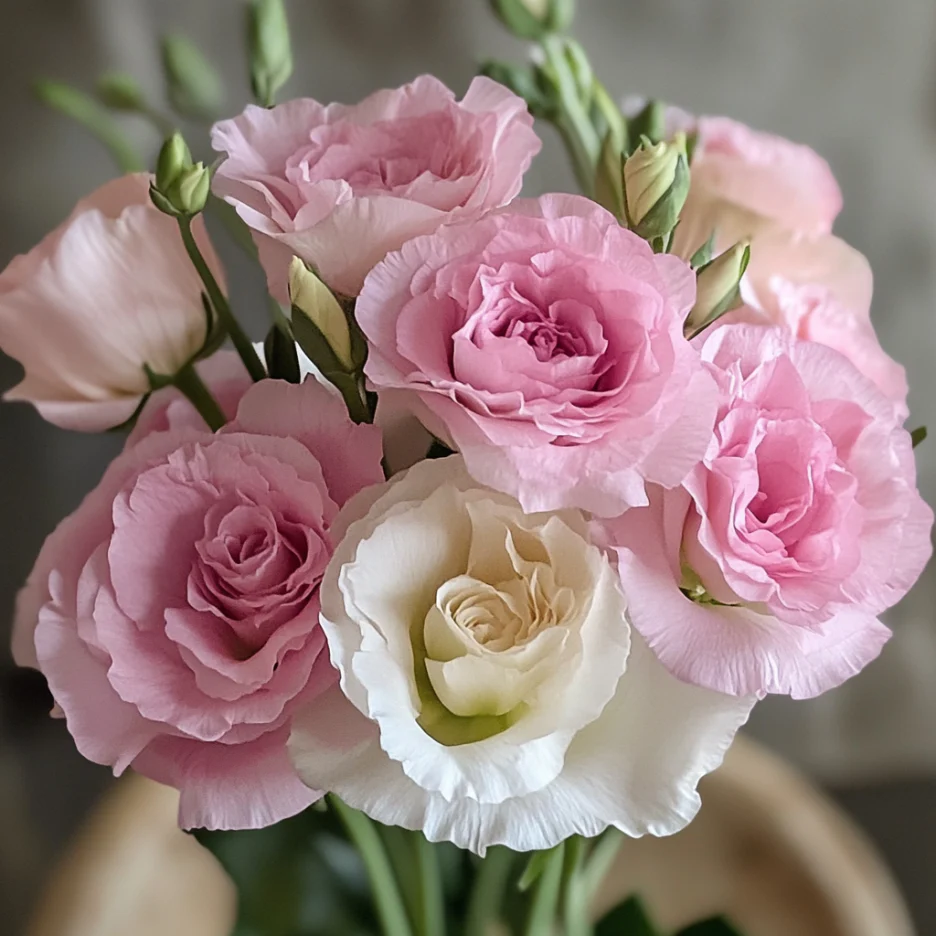 Lisianthus Mariachi Pink Seeds – Soft Blush to Deep Rose Blooms for Garden Planting