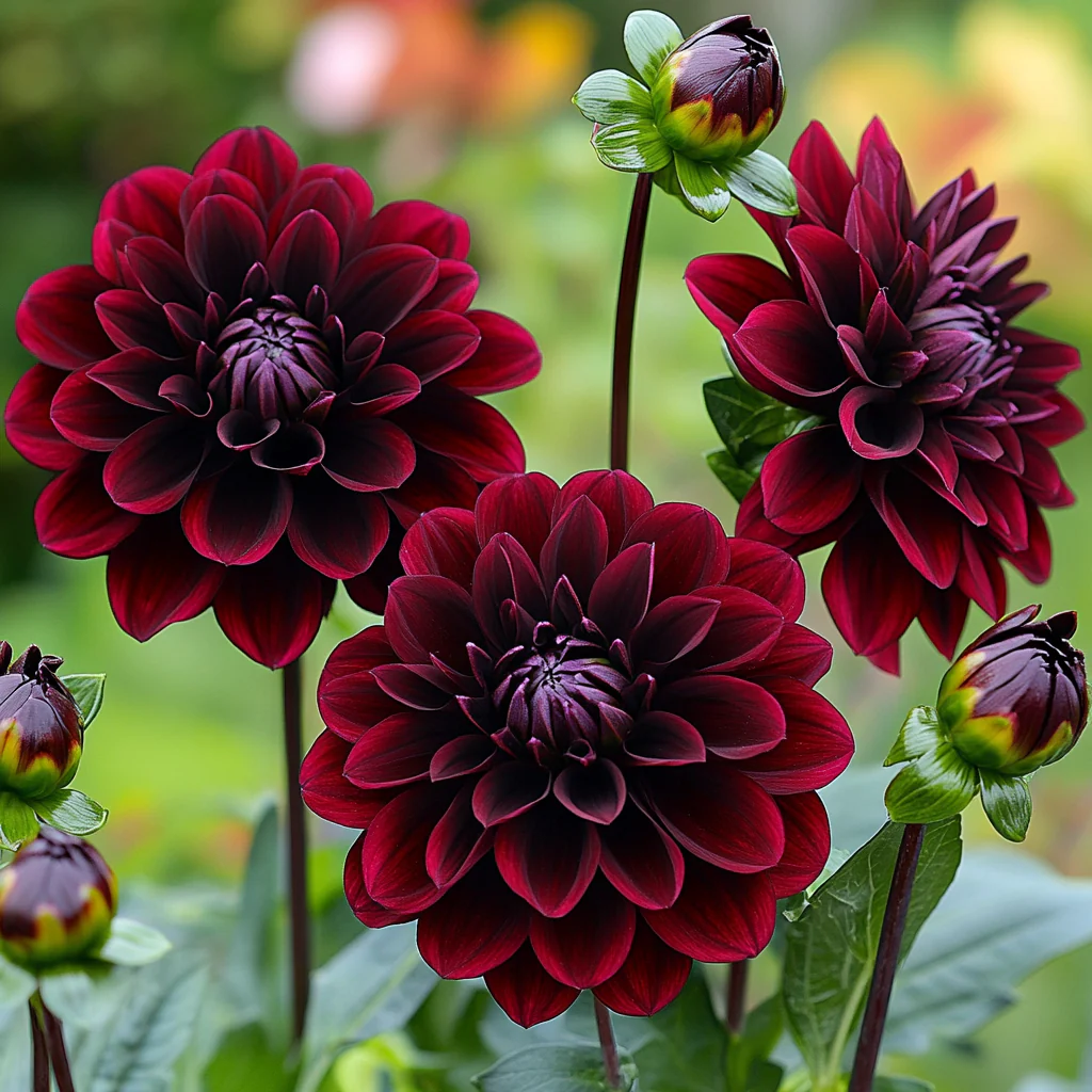Mixed Burgundy and Black Dahlia Flower Seeds - Image 2