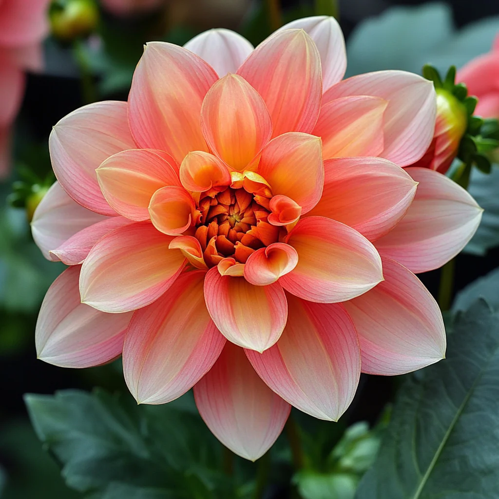 Mixed Coral and Gold Dahlia Seeds – Vibrant Blooming Garden Variety