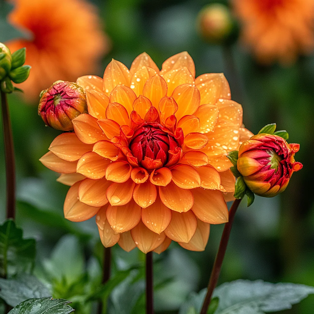 Mixed Orange and Red Dahlia Flower Seeds - Image 5