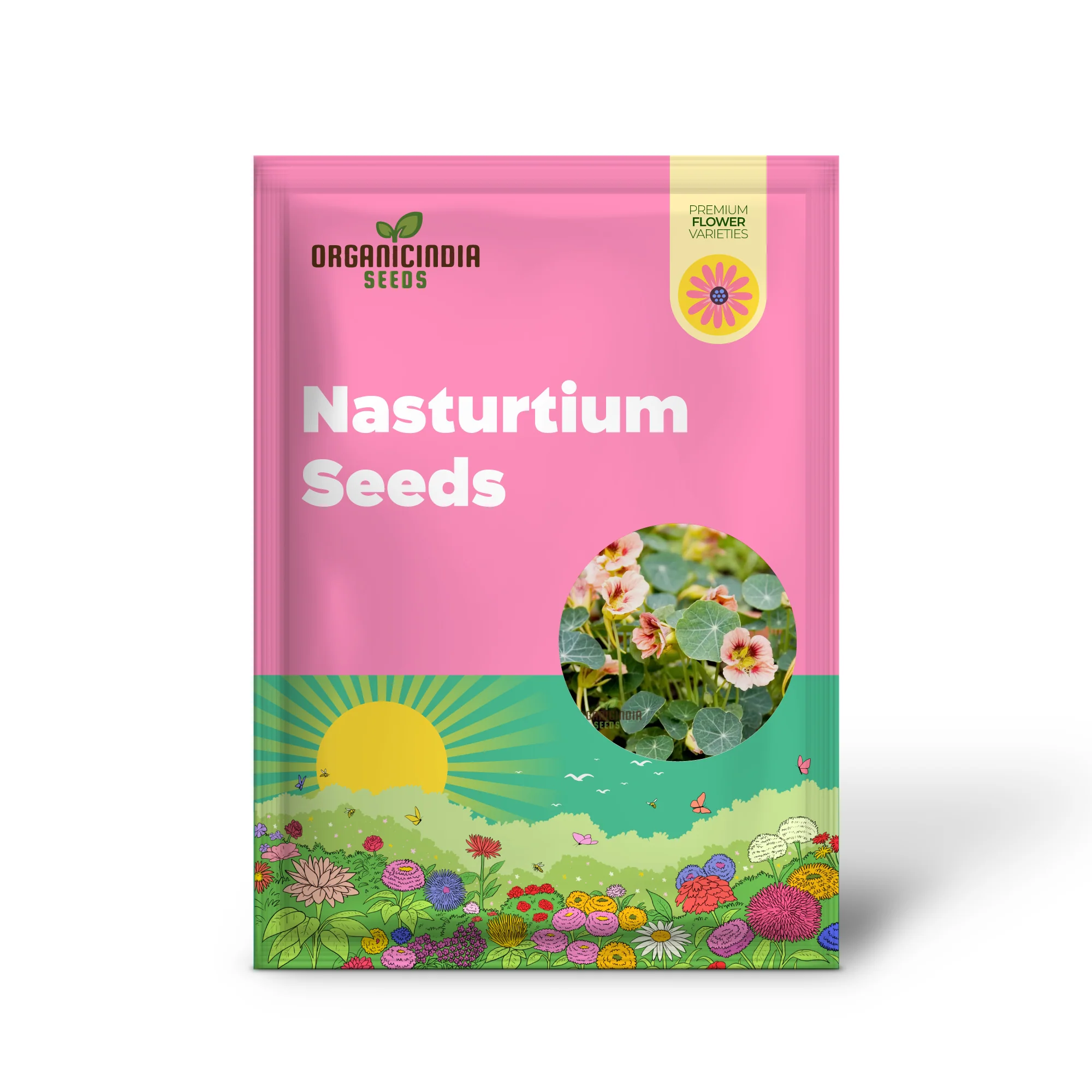 Nasturtium Seeds (Ladybird Rose Nasturtium Seeds) - Stunning Edible Flower Variety - Image 2