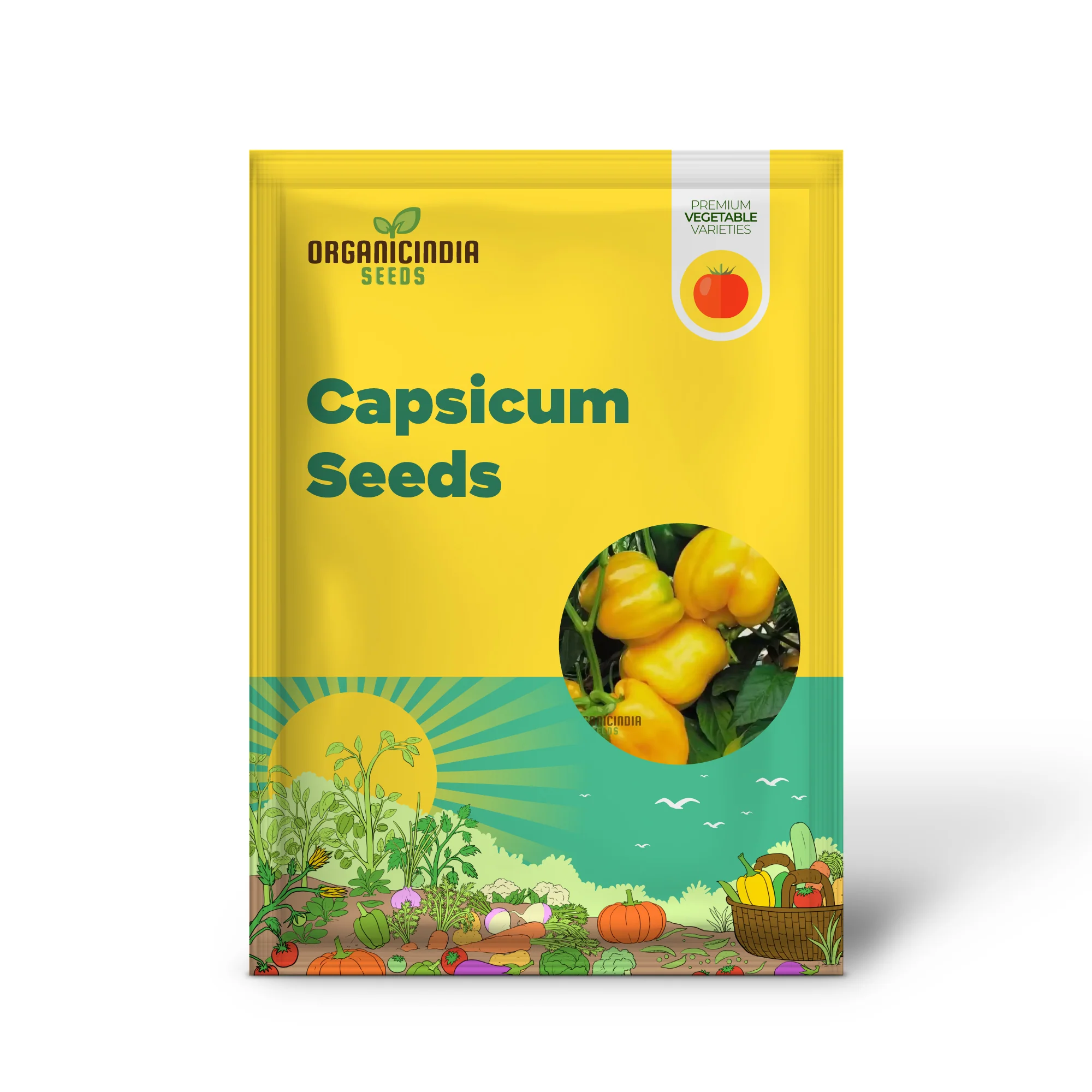 Organic Red Shimla Mirchi Seed & Yellow Capsicum Seed Pack - 50 Seeds for Gardening | Premium Quality Seeds - Image 2