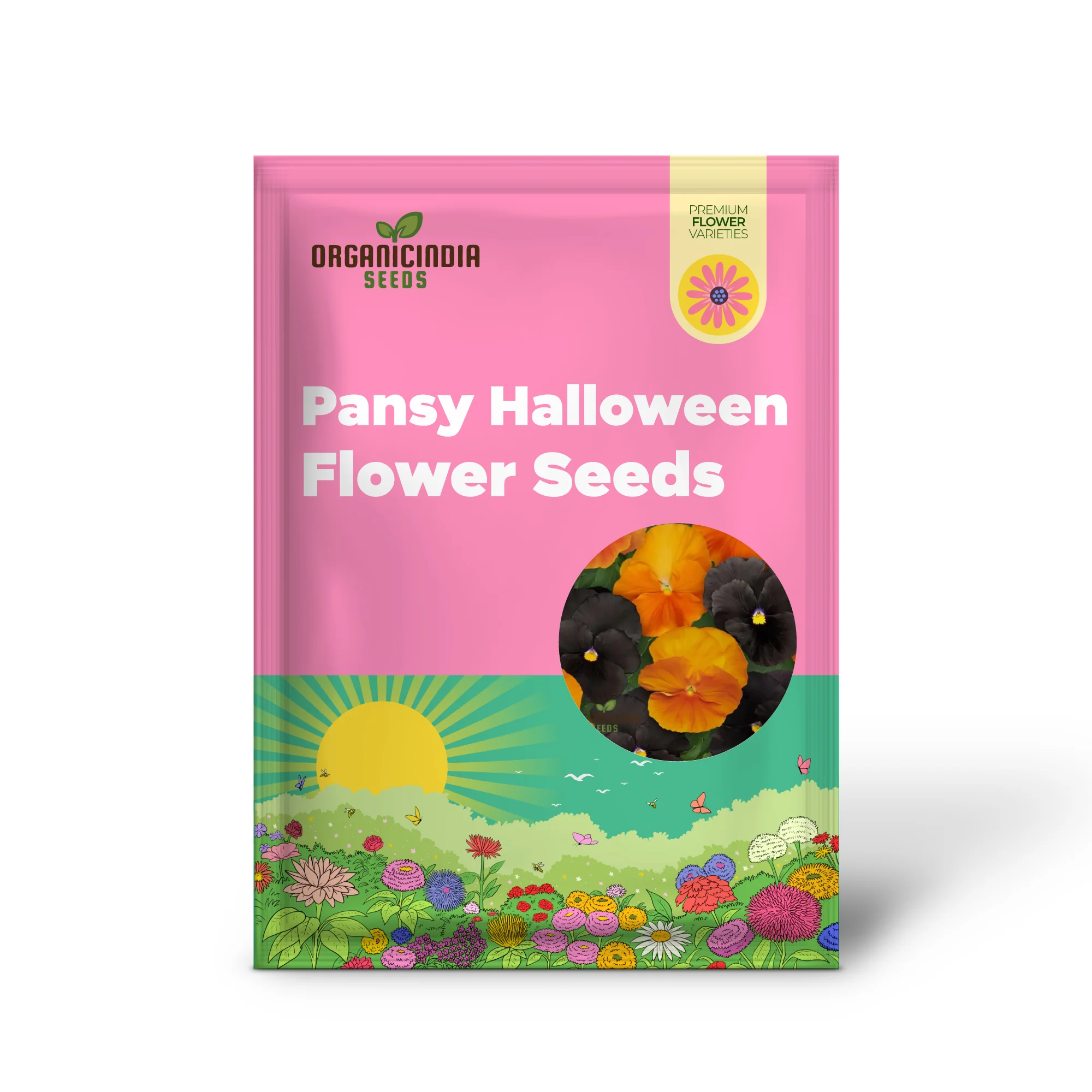 Pansy Halloween Black and Frizzle Sizzle Orange Mixed Flower Seeds for Planting, Premium High Quality Flower Seeds - Image 2