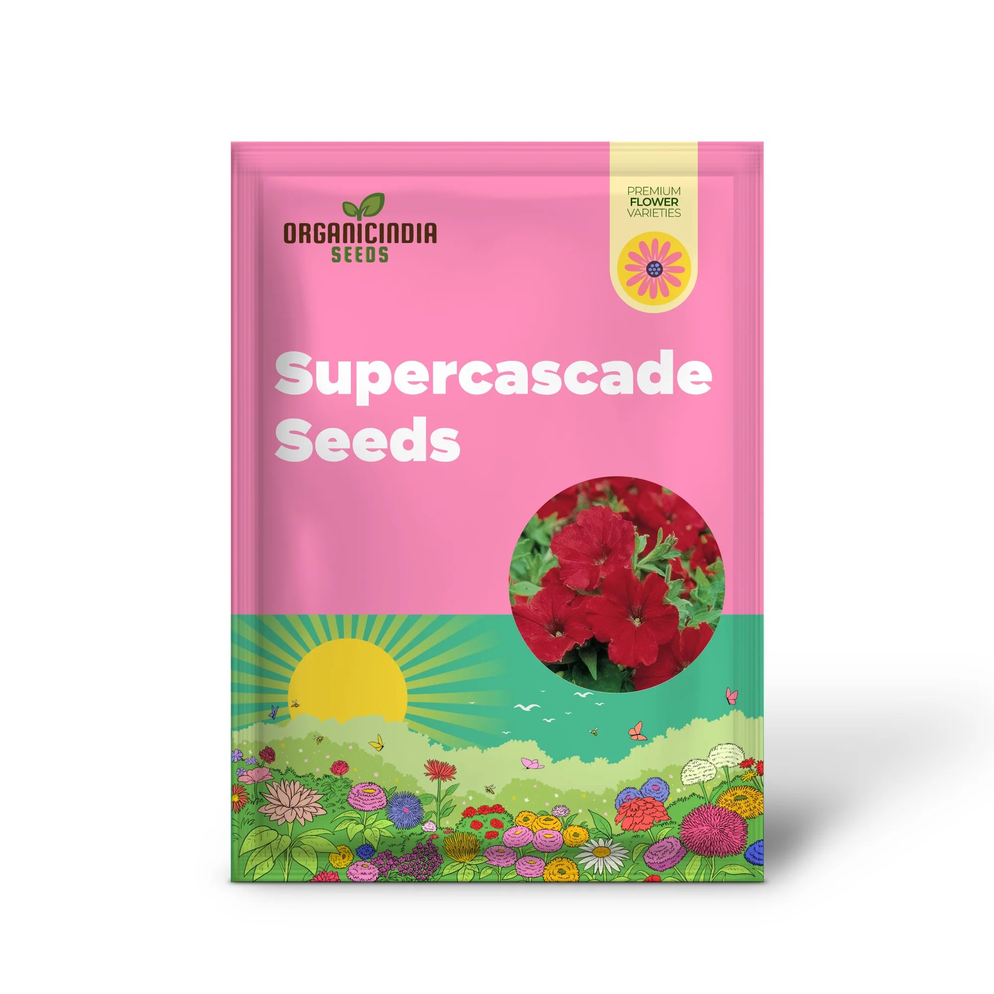 Petunia Supercascade Red Seeds for Gardening Enthusiasts | Vibrant Flowers for Hanging Baskets and Garden Borders - Image 2