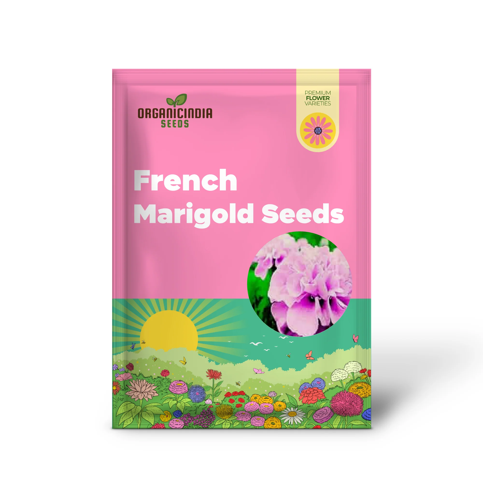 Pink Color French Marigold Seeds for Planting - Image 2