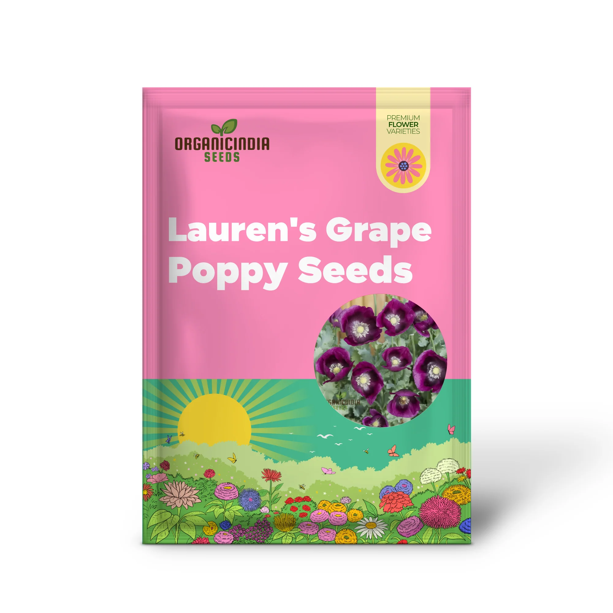 Premium Poppy Papaver Somniferum Lauren's Grape Flower Seeds, Vibrant Garden Blooms - Image 2