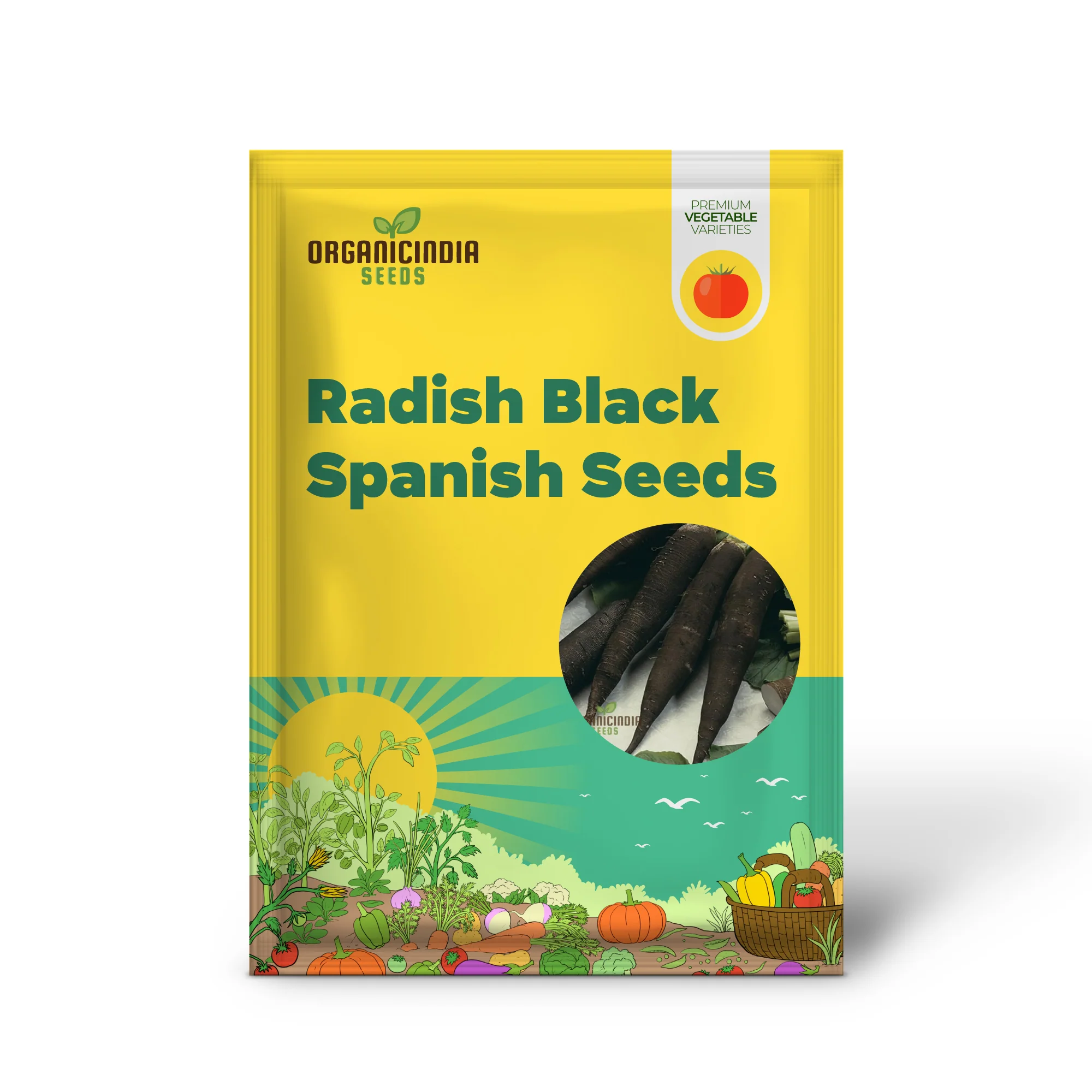 Radish - Black Spanish Long Vegetable Seeds for Planting, Unique Long-Rooted Radishes for Your Vegetable Garden, High Yield & Easy to Grow - Image 2