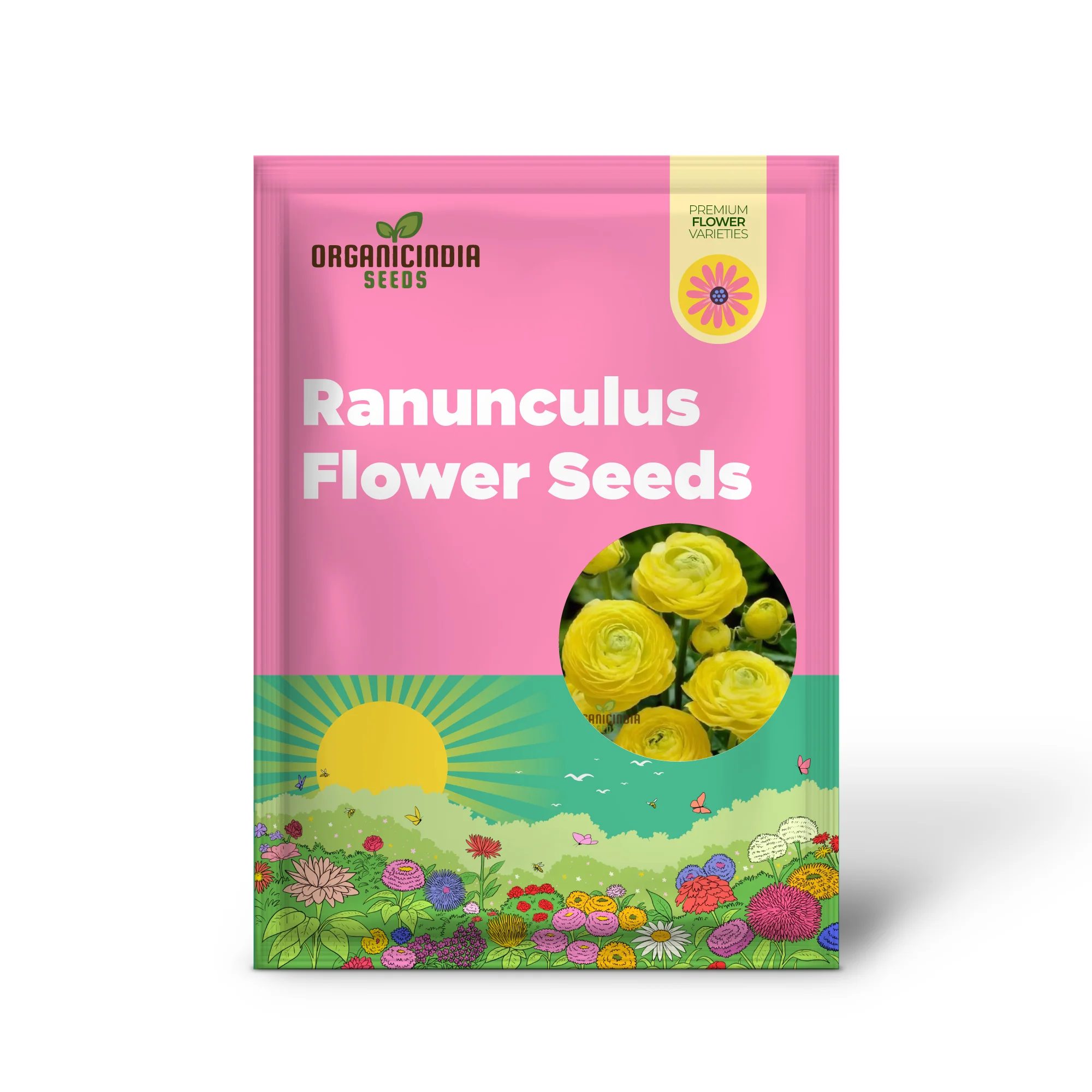 Ranunculus Flower Seeds (Yellow) - Easy Planting Guide Included for Bright Blooms - Image 2