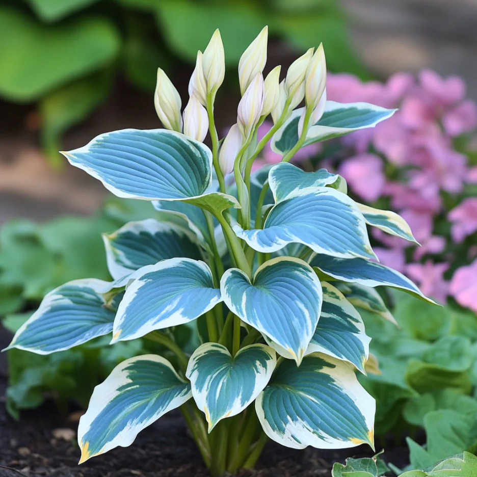 Rare Blue Variegated Hosta Seeds – Blue-Green Leaves with White & Yellow Margins for Shade Gardens - Image 2