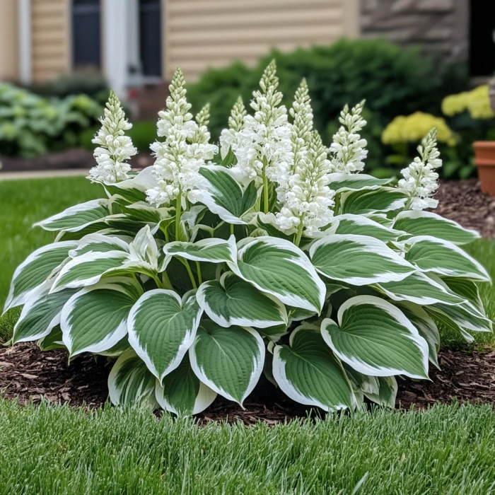 Rare Variegated White Hosta Seeds – Green Leaves with Elegant White Edges for Shade Gardens - Image 3