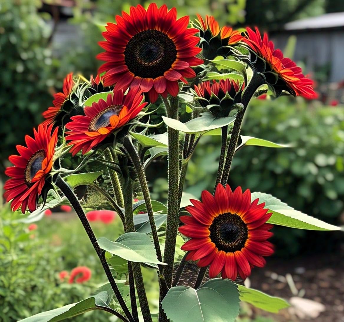 Red Mini Sunflower Seeds – Compact Garden Variety for Vibrant Blooms - Image 5