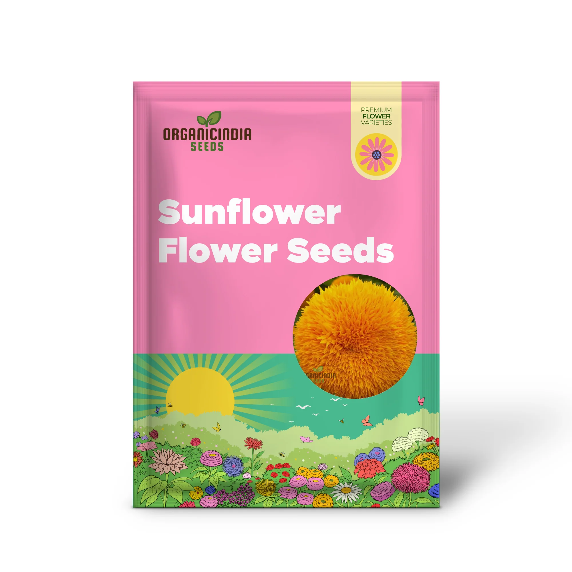 Sunflower DBL Orange Flower Seeds, Double Bloom, Vibrant Color Perfect for Gardens - Image 2