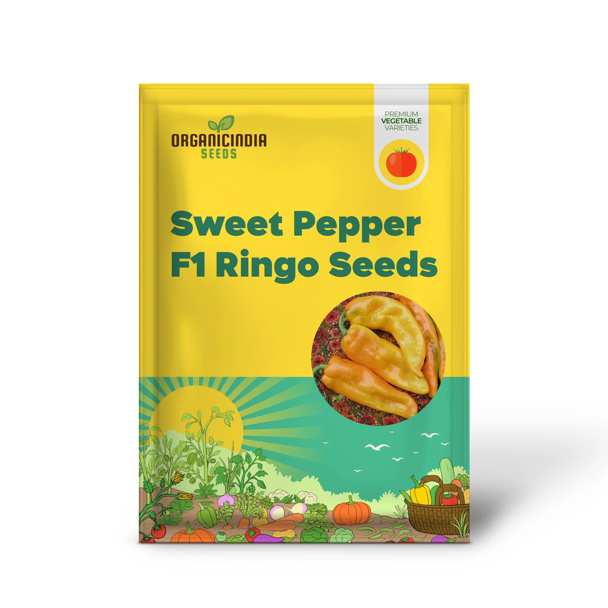 Sweet Pepper - F1 Ringo Vegetable Seeds for Planting, Premium Quality Seeds for Home Garden, Perfect for Growing - Image 2
