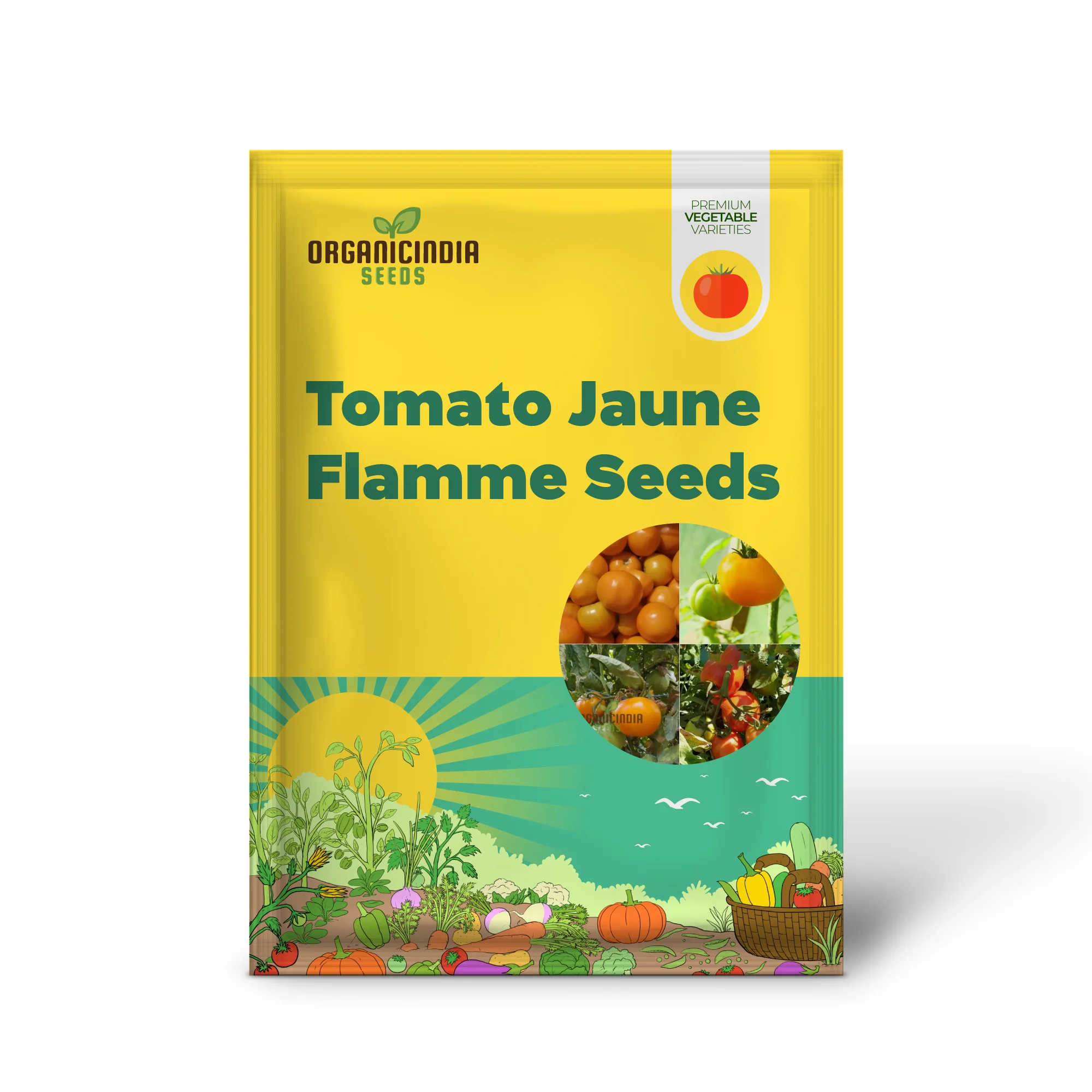 Tomato - Jaune Flamme Vegetable Seeds, Grow Sweet and Juicy Yellow Tomatoes - Image 2