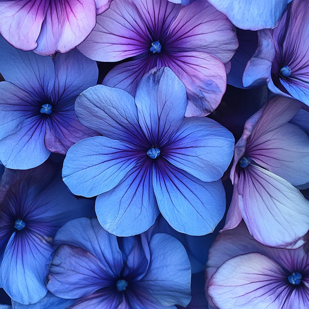 Unique Lavender-Blue Blooms with a Dark Purple Center - Image 3