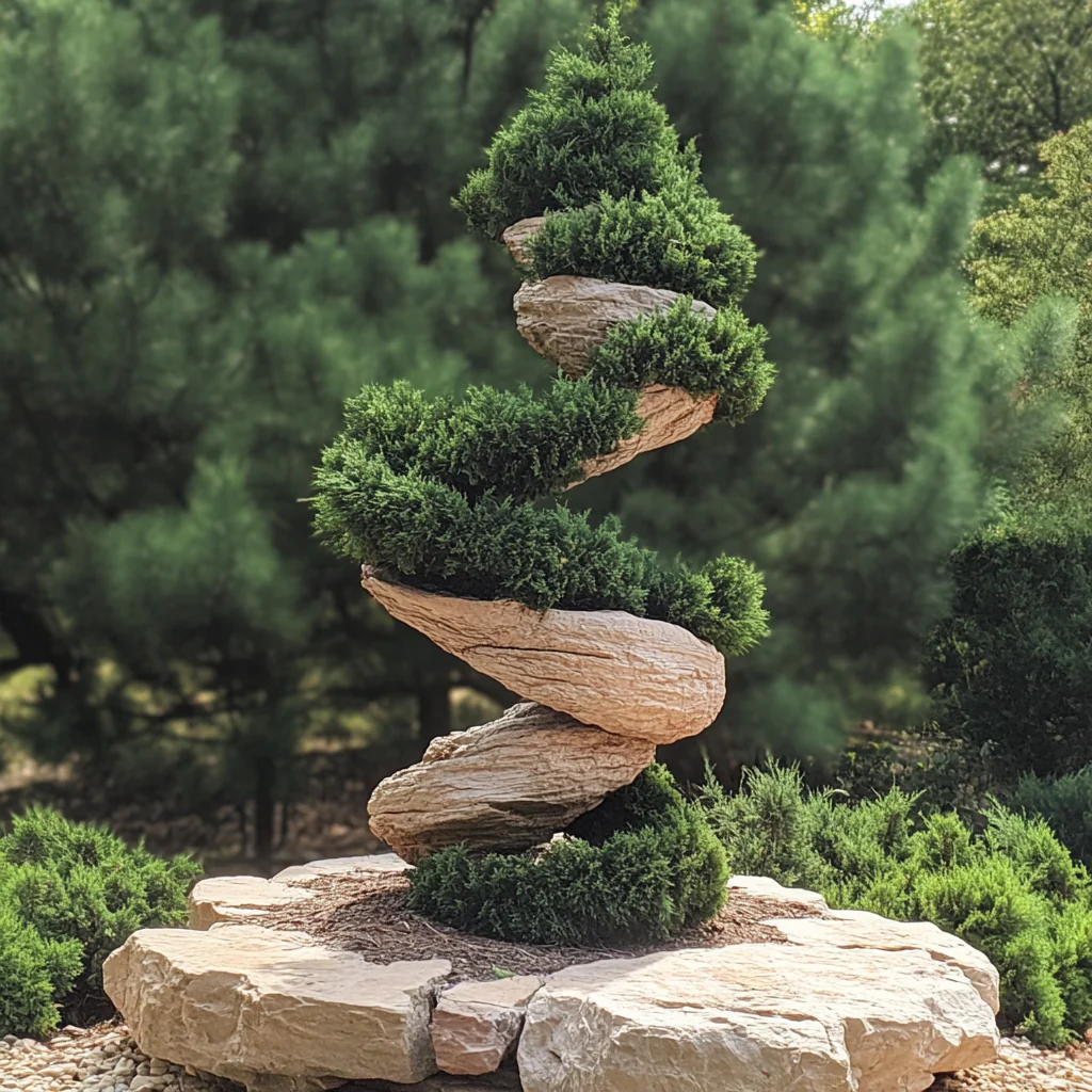 Twisting Evergreen Seeds – Unique Sculptural Form for Modern Gardens & Landscapes