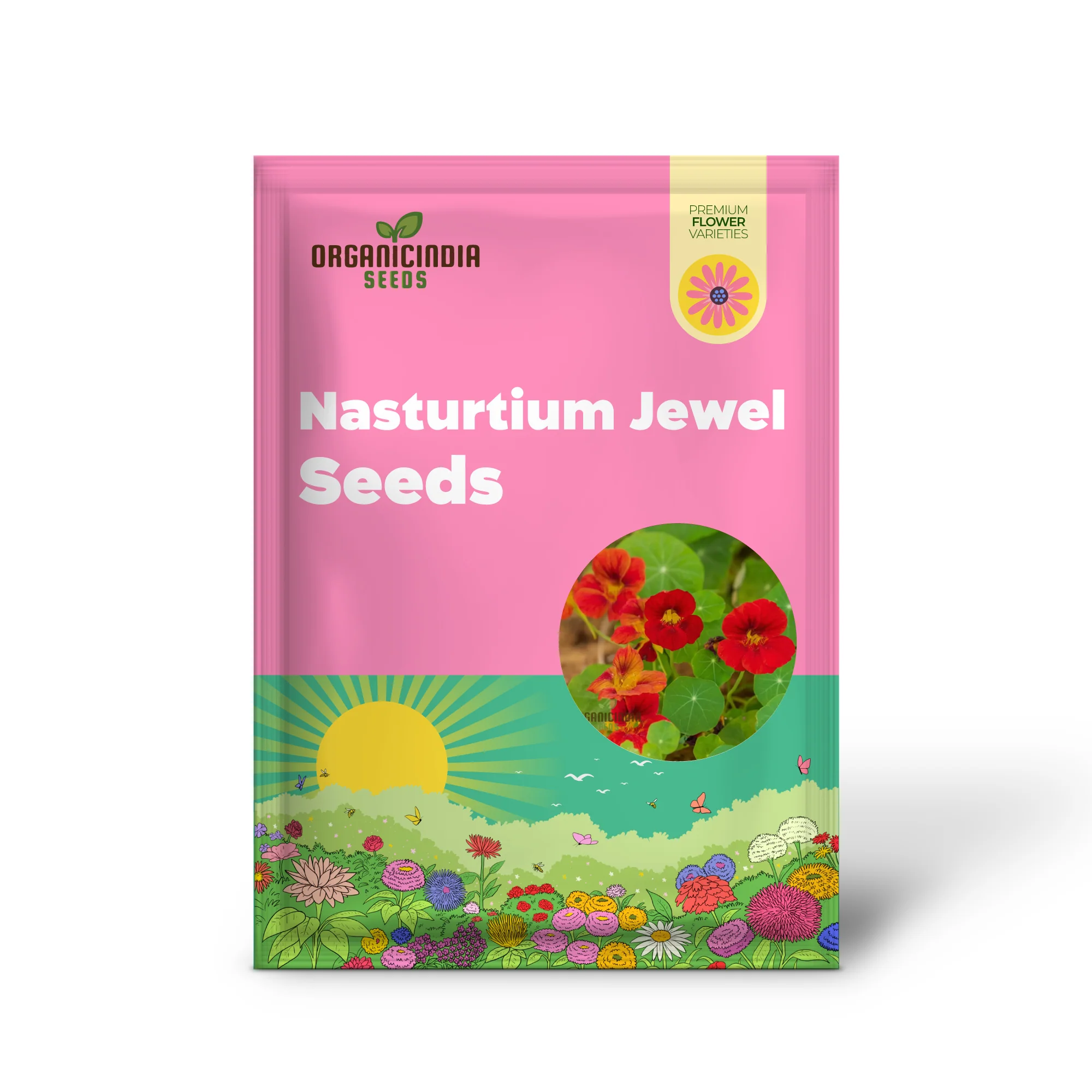 Vibrant Organic Nasturtium Jewel Mix Seeds , Grow Beautiful, Edible Flowers for Your Garden - Image 2