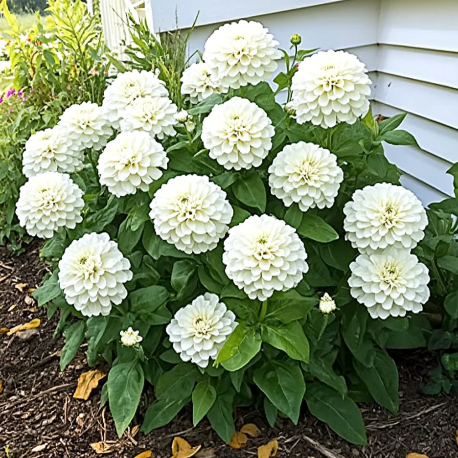 White Zinnia Seeds – Pure White and Cream Blooms for Garden Planting