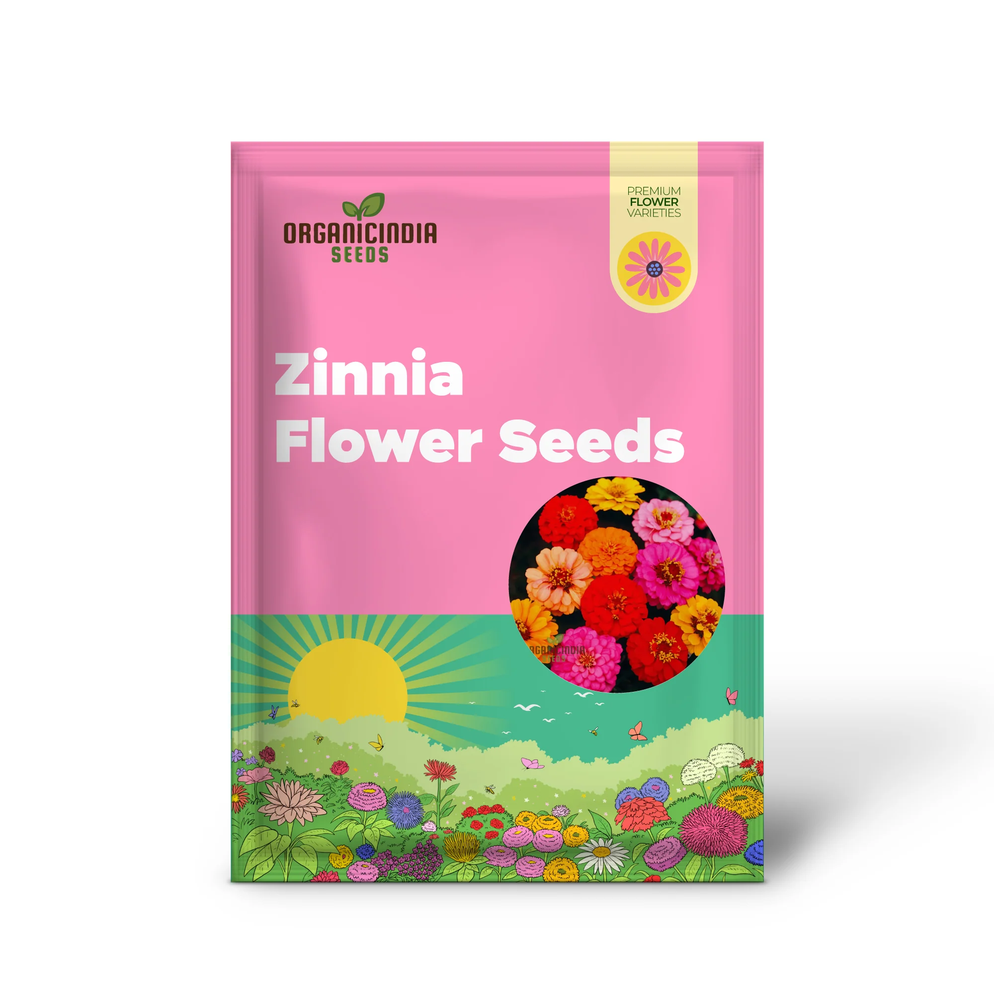 Zinnia Double Mixed Flower Seeds for Vibrant Blooms, Premium Flower Seeds for Planting & Gardening - Image 2