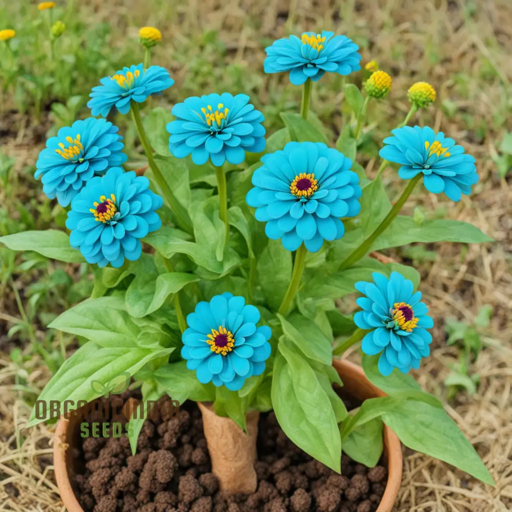 Sky Blue Yellow Zinnia Seeds Colorful Blooms Galore: Assortment for Your Garden Delight