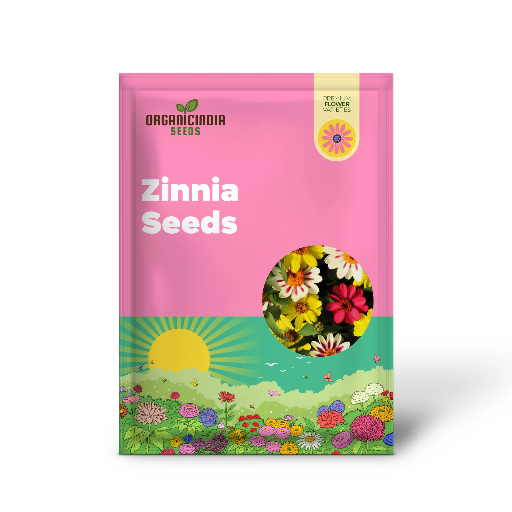 Zinnia Seeds – Raspberry Lemonade Variety for Colorful Garden Blooms - Image 2